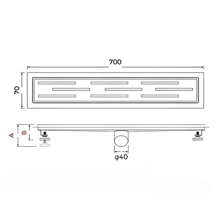 Gappo G87007-3 душевой трап 70х700 мм сатин