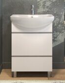 Wing 600-0-2 тумба белая для ванной комнаты с умывальником Балтика 60
