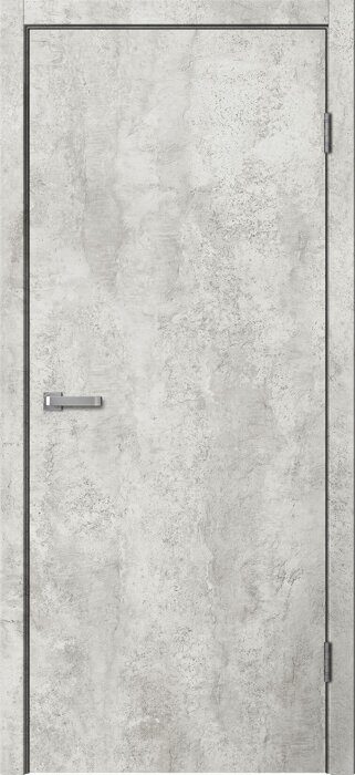 Гладкое ПГ Ламинированные FlyDoors дверь межкомнатная цемент светлый