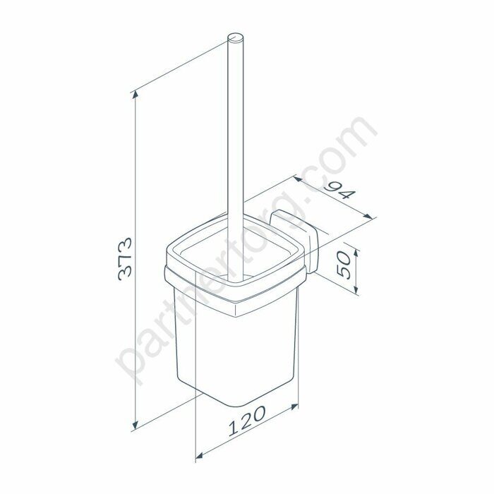 Стойка с туалетной щеткой, черная A9033422 Gem