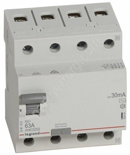 Выключатель дифференциального тока (УЗО) RX3 4П 63А 30 мА AC Legrand