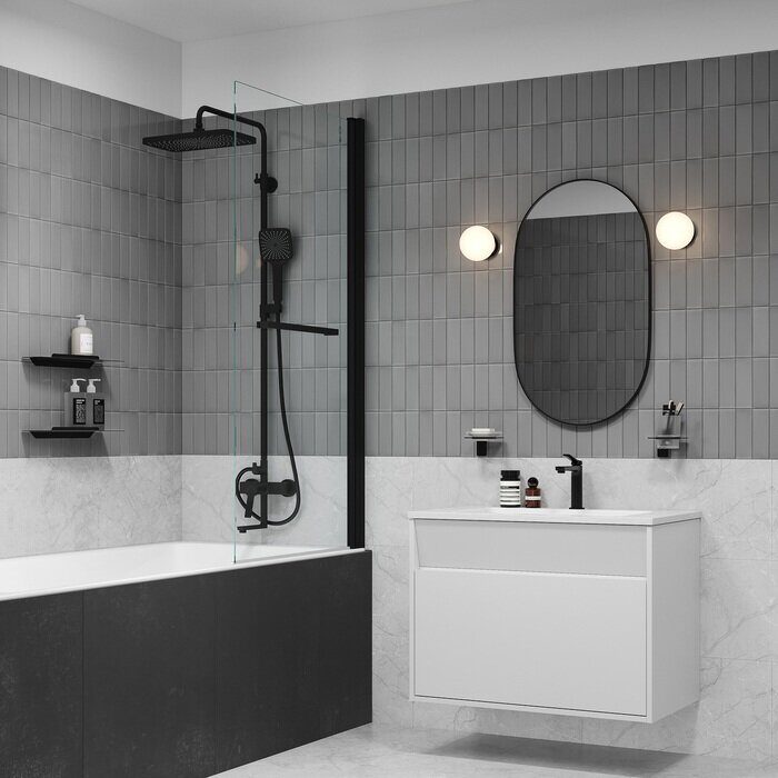 Parker Iddis душевая система с тропическим душем черная PARBL3Fi06