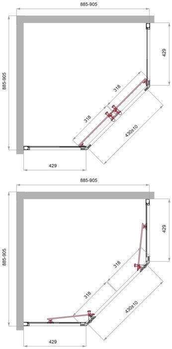 BelBagno UNO-195-P-2-90-C-NERO душевой уголок 90х90х195 см, дверь раздвижная, стекло прозрачное, профиль черный