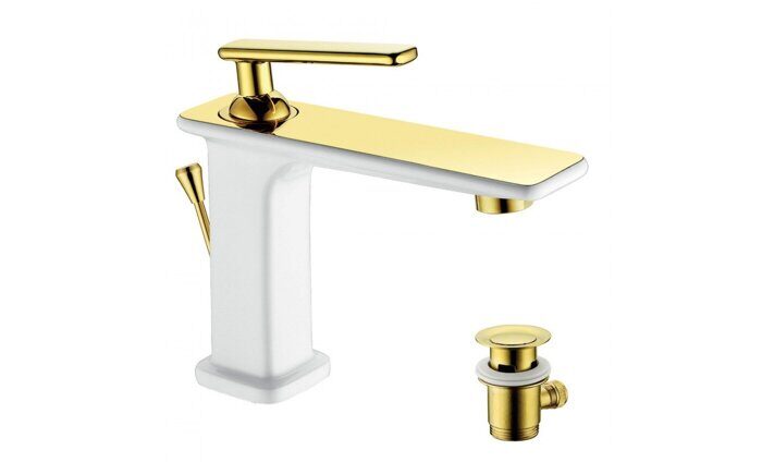 Mista LM6406WG смеситель для раковины монолитный с донным клапаном, белый Lemark