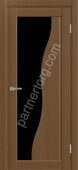 Сицилия 720.21 межкомнатная дверь орех NL  лакобель черное