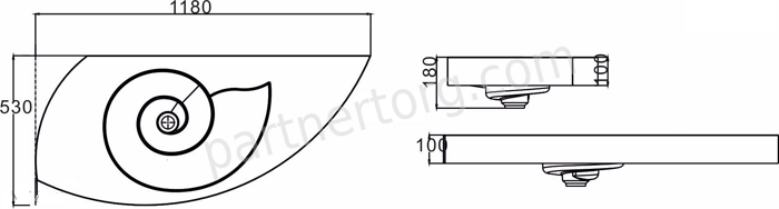 NSS-1153M раковина навесная искусственный камень, ширина 118 см
