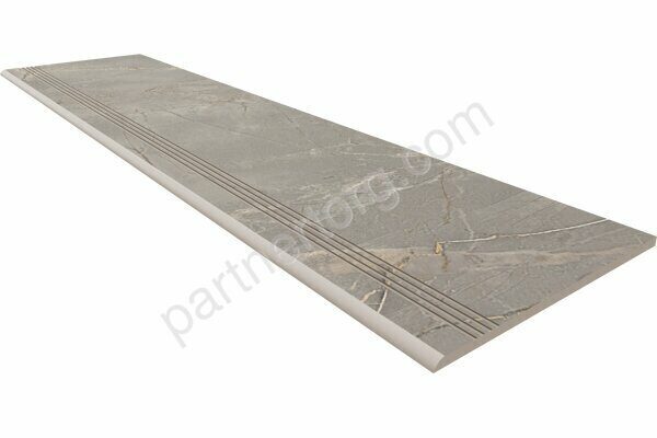 Bernini Grey BR03 серый неполированный керамогранит 30х120см Estima Ступень
