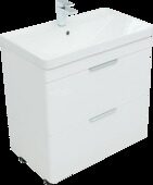 Ирис new 80 тумба белая напольная для ванной комнаты 2 ящика с раковиной Ирис 810*480*210 мм Aquanet