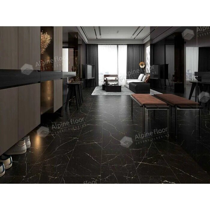 Неро Light Stone LVT клеевая плитка ПВХ Alpine Floor ECO-15-21