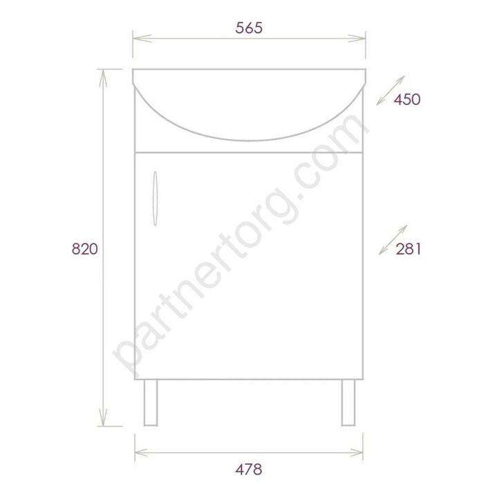ЭКО 52 Дуб сонома Onika комплект мебели для ванной комнаты тумба с раковиной+зеркало