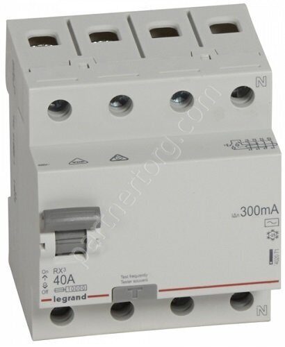 Выключатель дифференциального тока (УЗО) RX3 4П 40А 300 мА AC Legrand