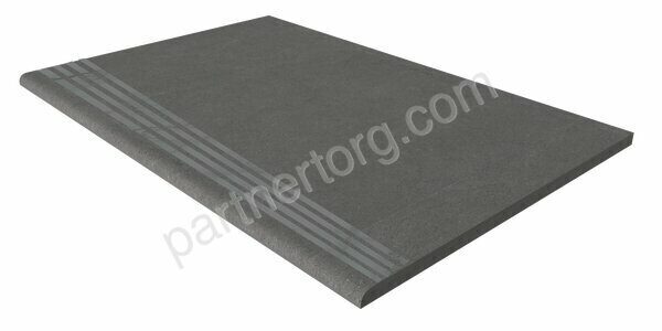 Terra Anthracite TE03 серый неполированный керамогранит 30х120см Estima Ступень
