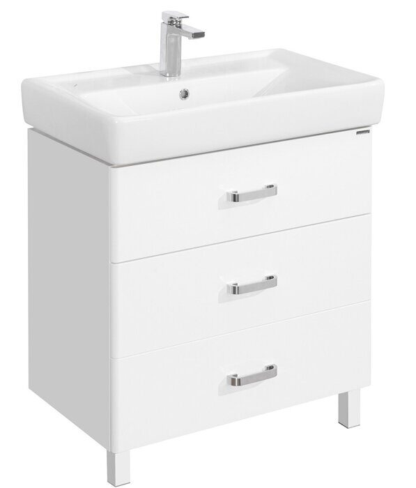 Америна 80 М см тумба напольная белая для ванной комнаты с раковиной Тигода 80 Aquaton