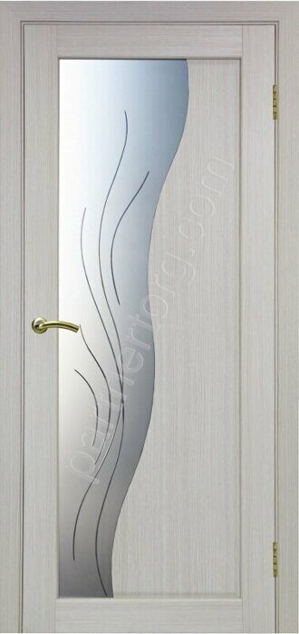 Сицилия 720.21 линии межкомнатная дверь дуб беленый FL со стеклом мателюкс