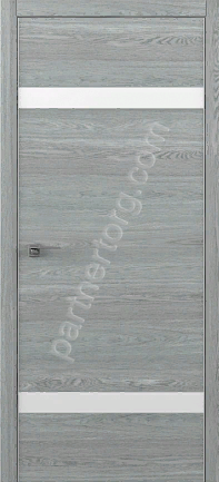 S STATUS дверь межкомнатная с алюминиевой кромкой Арт-Шпон дуб скальный стекло белое