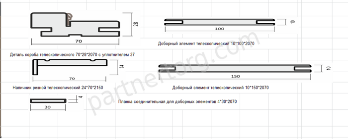 Планка соединительная для доборов 4*30*2070 CPL TL Albero