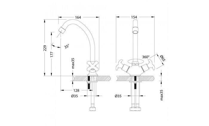 Flora LM0104C, смеситель для кухни с высоким поворотным изливом, хром Lemark