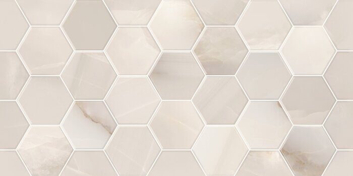 Milenial Art New Trend настенная плитка бежевая глянцевая соты 30х60 см