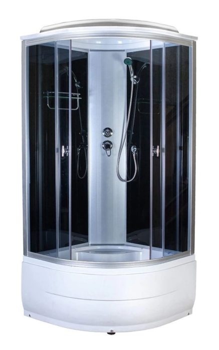 4003D grey black душевая кабина Aquapulse 100х100х220 см, матовое стекло, высокий поддон