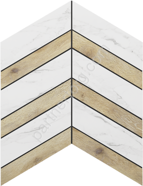 Supreme Chevron Platinum SM01/SI01 платина неполированный керамогранит 29х38см Estima Мозаика