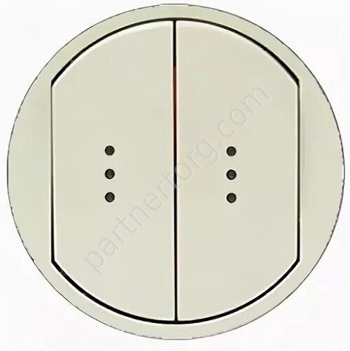 Legrand Celiane лицевая панель для 2-х клавишного выключателя, с подсветкой, цвет слоновая кость