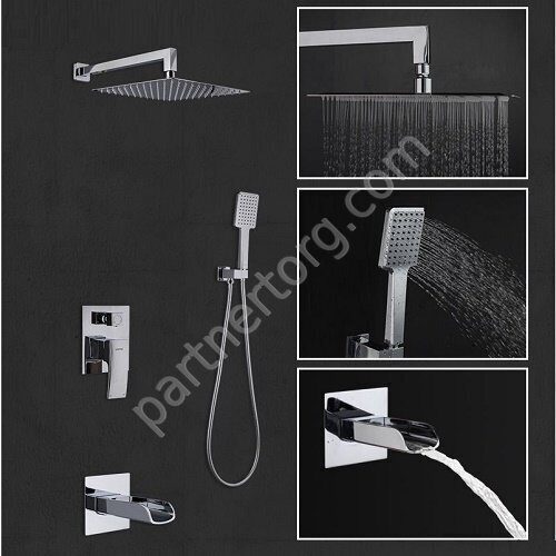 Gappo G7107-20 душевая система с верхним душем встраиваемая хром