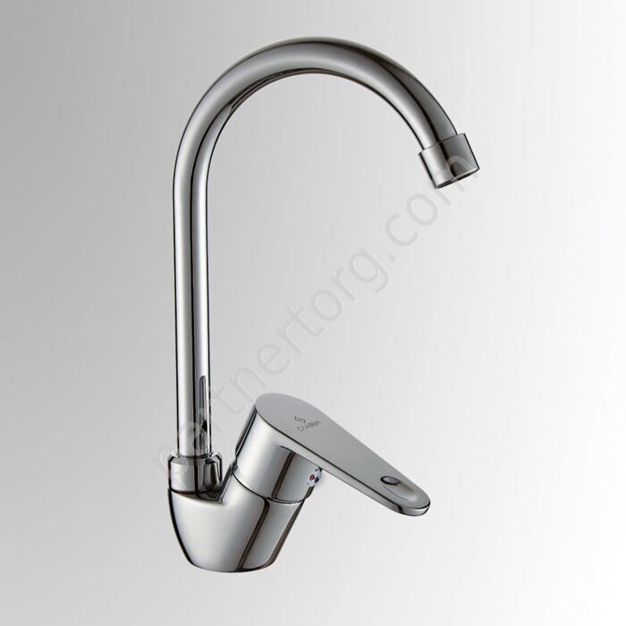 Л 22 смеситель для умывальника с высоким изливом, одноручный Славен