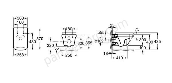 Dama-N Roca унитаз подвесной 57 см