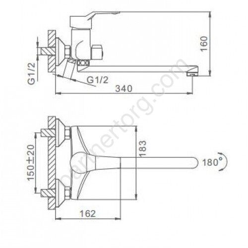 Frap F22063 смеситель для ванны хром