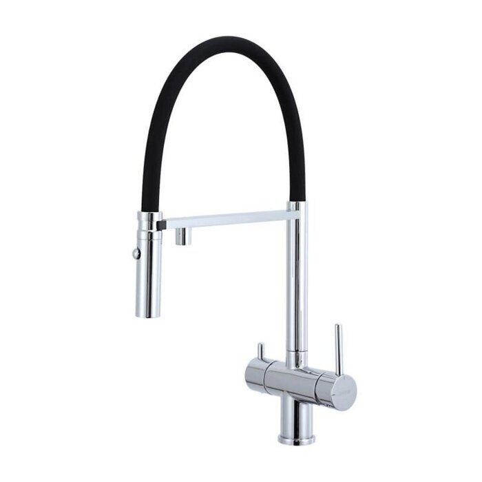 Gappo G4397-80 смеситель для кухни с гибким изливом хром/черный