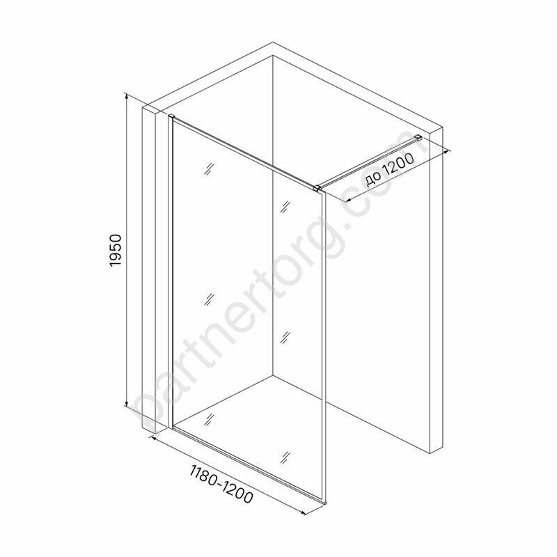 Slide Iddis душевая перегородка Walk In 120см, профиль черный SLI8BS2i23