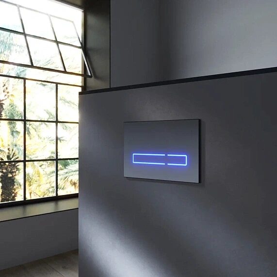 Клавиша для инсталляции сенсорная, пластик, чёрная I0450A38 Touch Pro AM.PM