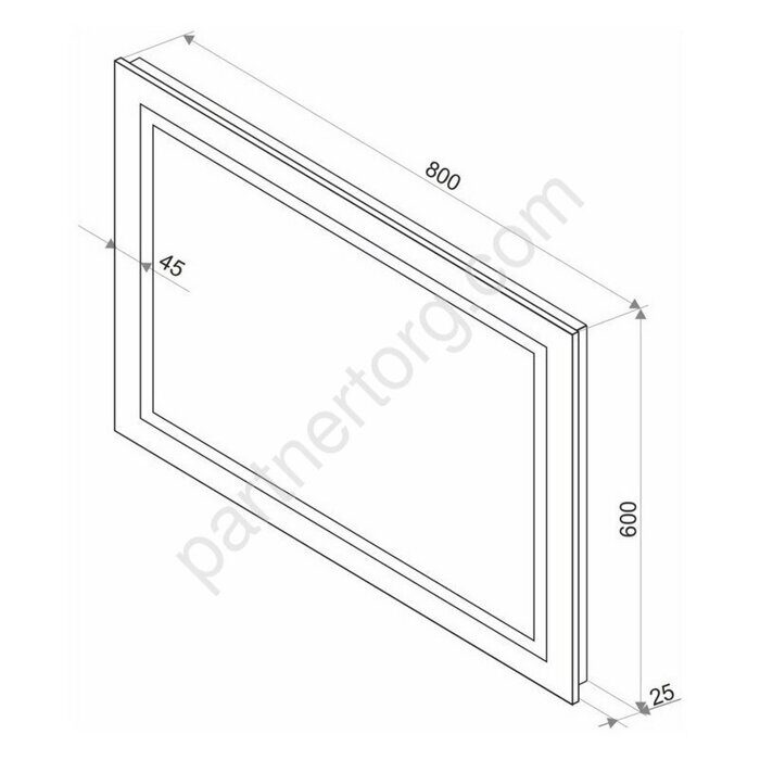 Rimini Led Зеркало 800x600