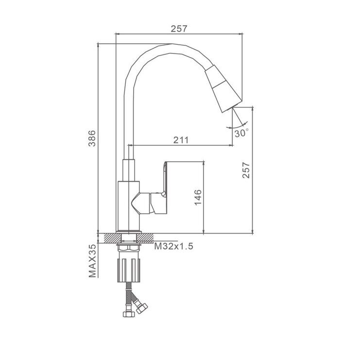S06.43.09 Splenka Смеситель для кухни, графит
