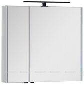 Латина 80 зеркальный шкаф белый для ванной комнаты Aquanet