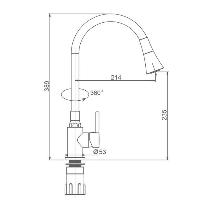 S201.4306.09 Splenka Смеситель для кухни, графит