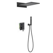 Briana Timo SX-7139/03SM чёрная душевая система с изливом, ручным и тропическим душем