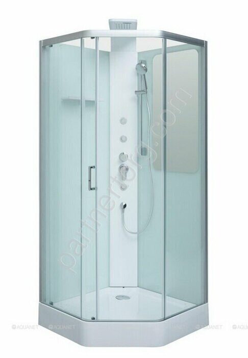 Passion P душевая кабина 90х90см прозрачное стекло, с гидромассажем Aquanet