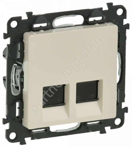 Legrand Valena Life розетка информационная двойная RJ45 6 UTP, с лицевой панелью, цвет слоновая кость