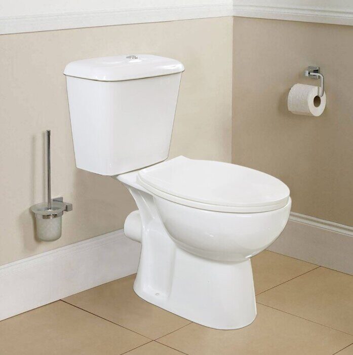 Loranto Lino унитаз компакт, горизонтальный выпуск,  с сидением полипропилен