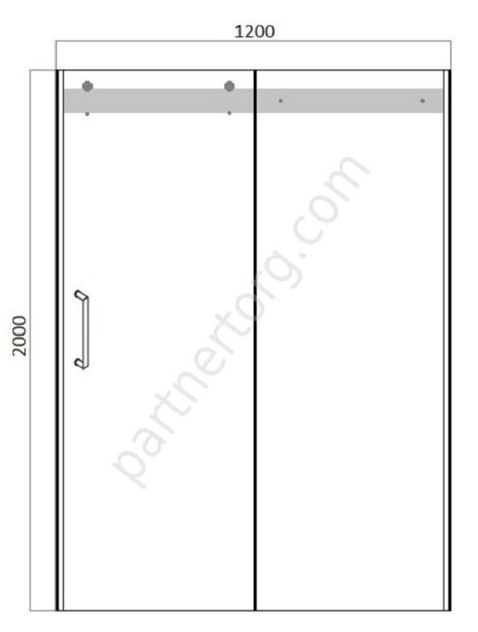 Wave Bravat стеклянная душевая дверь в нишу 1200x2000, одна раздвижная дверь Easy clean