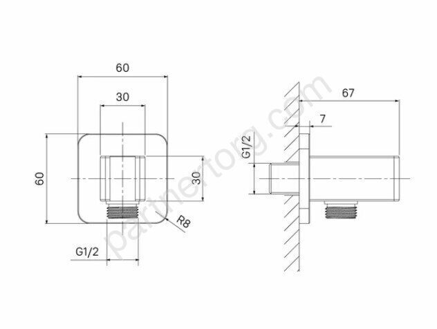 Slide Iddis выход для душевого шланга, матовый черный SLIBL00i62