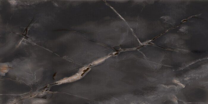 Onyx Jade Black PK-7505 керамогранит чёрный полированный 150х75см Ceramica Bella