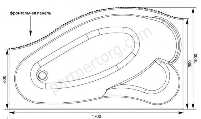 Palma акриловая ванна Aquanet 170х90см