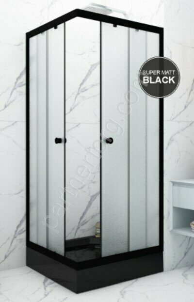 Universal Black  80х80  душевое ограждение стеклянное черный профиль