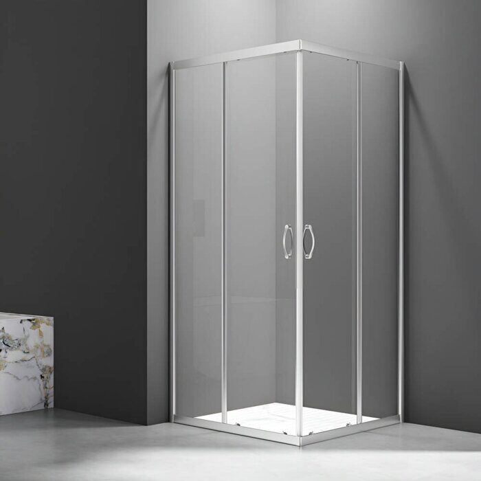 Veconi RV101-90-01-C5 душевой угол 90х90x190 см, дверь раздвижная, профиль хром