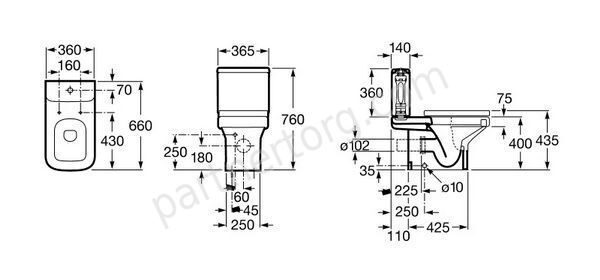 Dama-N Roca унитаз-компакт напольный 342787000 с бачком