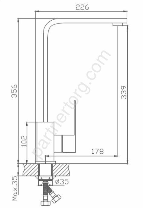 HB70803 Haiba смеситель для кухни высокий, нержавеющая сталь