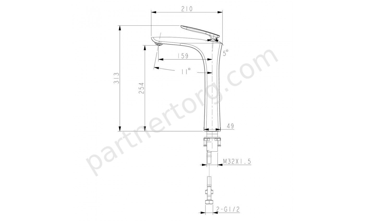 Bellario LM6809C, смеситель для раковины монолитный, высокий, хром Lemark