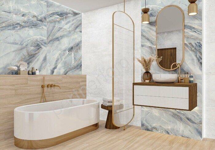 Estelle Blue Delacora керамогранит голубой лаппатированный 120х60см